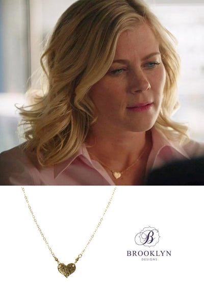 Daphne gold heart necklace as seen on alison sweeney hallmark channel