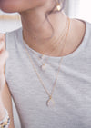 Brielle silver druzy layering necklace