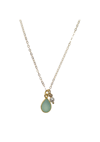 SALE Ellington Aqua Chalcedony Gold Necklace *As Seen On Lacey Chabert and Holly Robinson Peete*