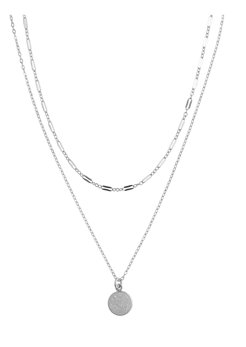 Monica Silver Necklace Layering Set