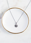 SALE Sunburst & Sapphire Silver Necklace