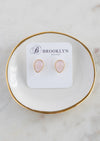SALE Pink Chalcedony Gold Stud Earrings