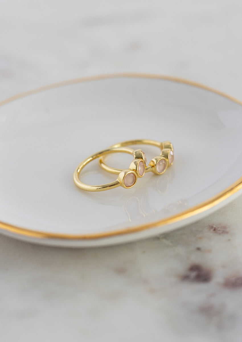 SALE Sharlene Rose Chalcedony Gold Ring