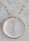 SALE Quartz & Crystal Chain Long Gold Necklace