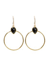 SALE Baja Black Onyx Gold Hoop Earrings *As Seen On This Is Us*