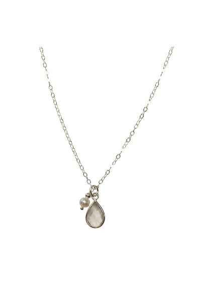SALE Ellington Crystal Quartz Silver Necklace *As Seen On Murder She Baked*