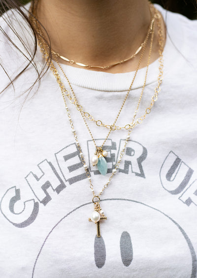 Izzy Aquamarine Gold Necklace