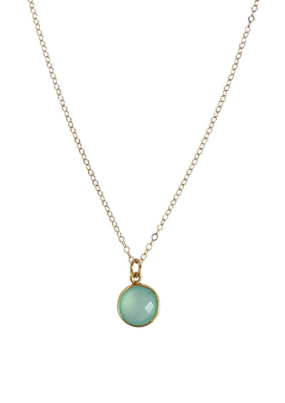Monica Aqua Chalcedony Gold Necklace *As Seen On The Bachelorette*