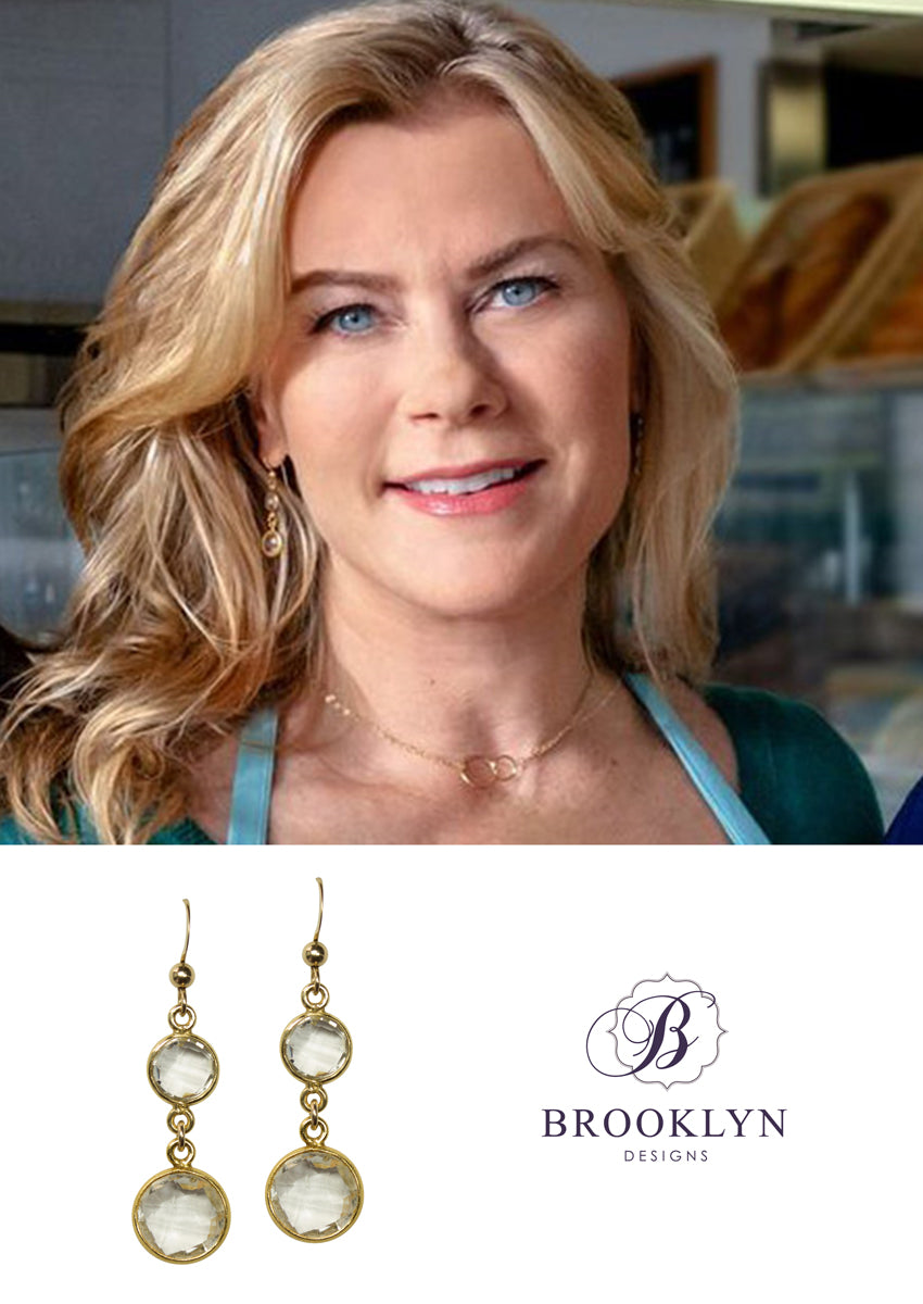 Rachel Crystal Quartz Gold Earrings *As Seen On Alison Sweeney*