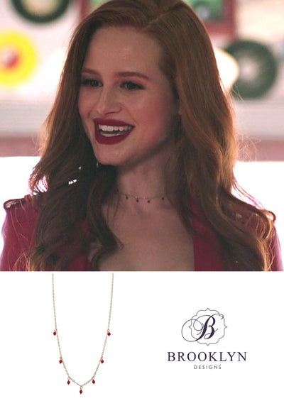 Blossom Red Gold Choker * As Seen On Riverdale *