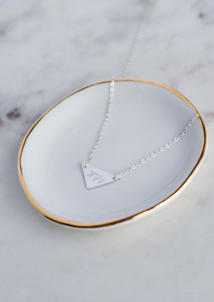 SALE Wifey Triangle Silver Necklace