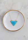 SALE Turquoise Triangle Gold Necklace *As Seen On Baby Daddy*