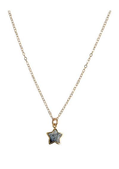 Star Dendritic Opal Gold Necklace